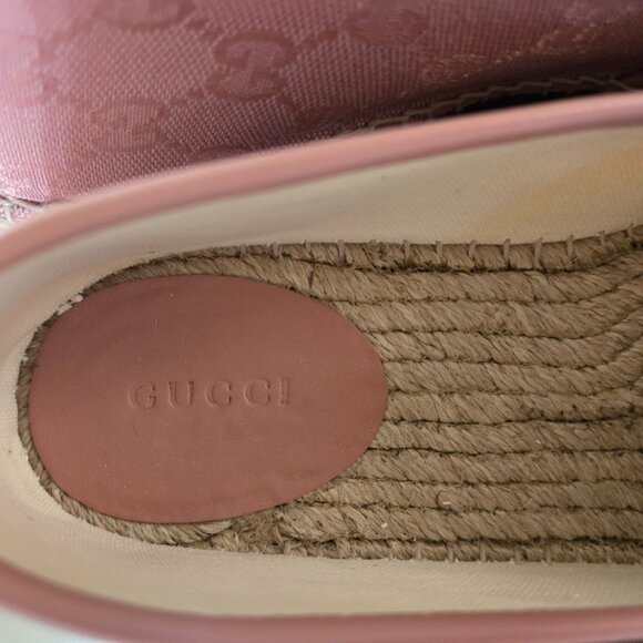 Gucci GG Canvas and Leather Pink Espadrilles Size 41 - Picture 12 of 14
